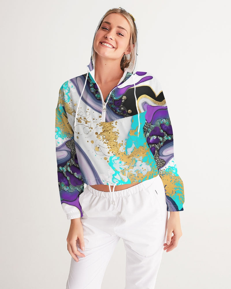 Arty cropped windbreaker for girls. Streetwear Top. Activewear Top. Runners top. Artz by WickedYo.